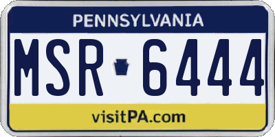 PA license plate MSR6444