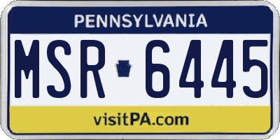 PA license plate MSR6445