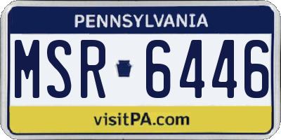 PA license plate MSR6446