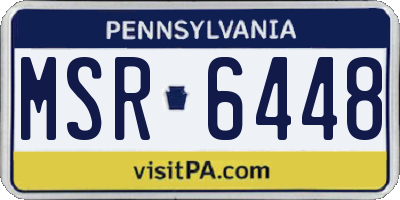PA license plate MSR6448
