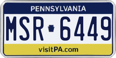 PA license plate MSR6449
