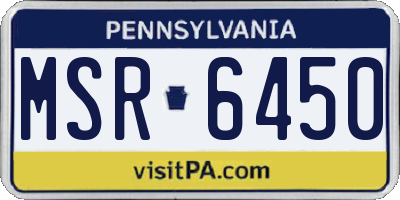 PA license plate MSR6450