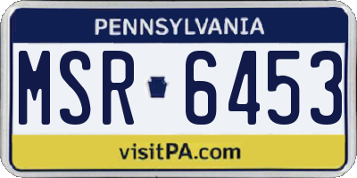 PA license plate MSR6453