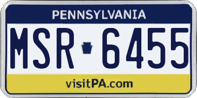 PA license plate MSR6455
