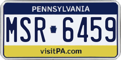 PA license plate MSR6459