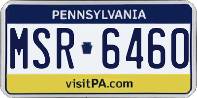 PA license plate MSR6460