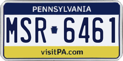 PA license plate MSR6461