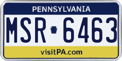 PA license plate MSR6463