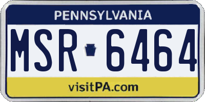 PA license plate MSR6464
