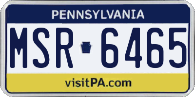 PA license plate MSR6465