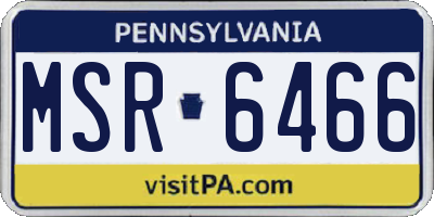 PA license plate MSR6466