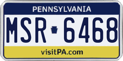 PA license plate MSR6468