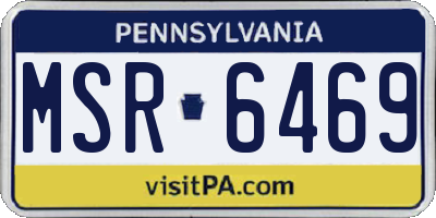 PA license plate MSR6469