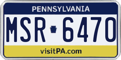 PA license plate MSR6470