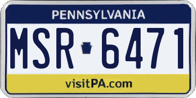 PA license plate MSR6471