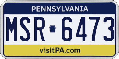 PA license plate MSR6473