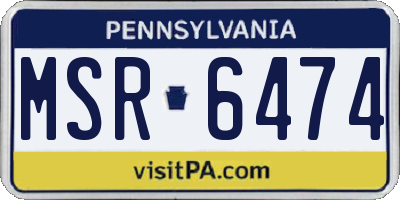 PA license plate MSR6474