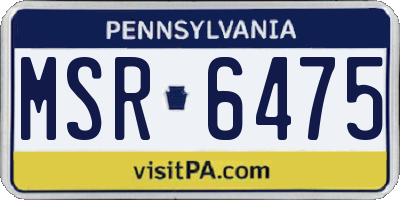 PA license plate MSR6475
