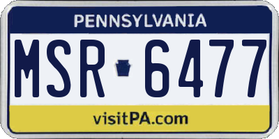 PA license plate MSR6477