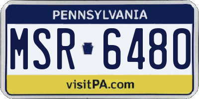 PA license plate MSR6480