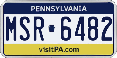 PA license plate MSR6482