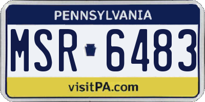 PA license plate MSR6483