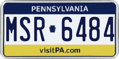 PA license plate MSR6484