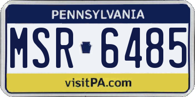 PA license plate MSR6485