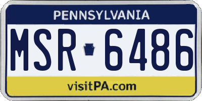 PA license plate MSR6486