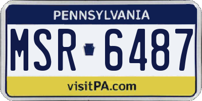 PA license plate MSR6487