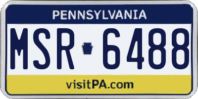 PA license plate MSR6488