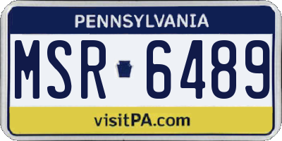 PA license plate MSR6489