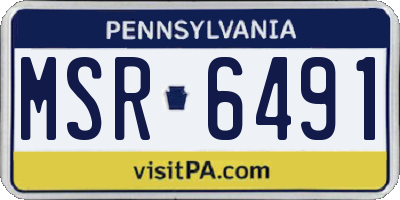PA license plate MSR6491