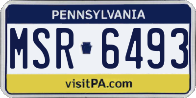 PA license plate MSR6493