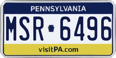 PA license plate MSR6496