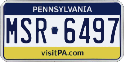 PA license plate MSR6497