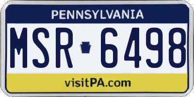 PA license plate MSR6498