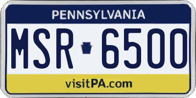 PA license plate MSR6500
