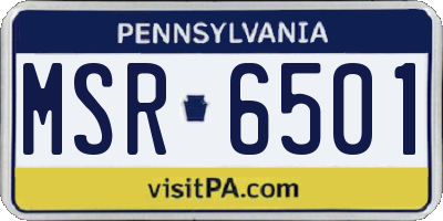 PA license plate MSR6501