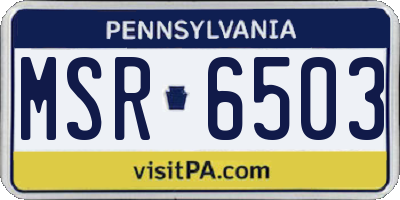 PA license plate MSR6503