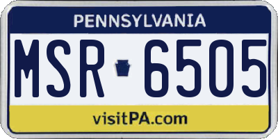 PA license plate MSR6505