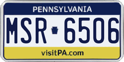 PA license plate MSR6506