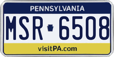 PA license plate MSR6508