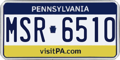 PA license plate MSR6510