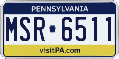 PA license plate MSR6511