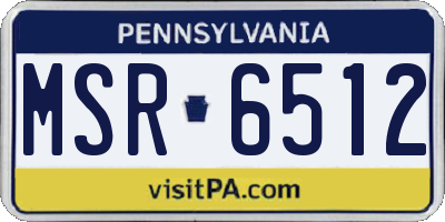 PA license plate MSR6512