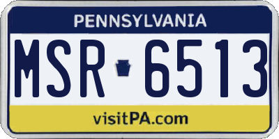 PA license plate MSR6513