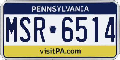PA license plate MSR6514