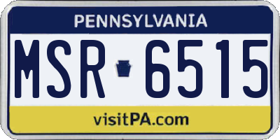 PA license plate MSR6515