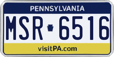 PA license plate MSR6516